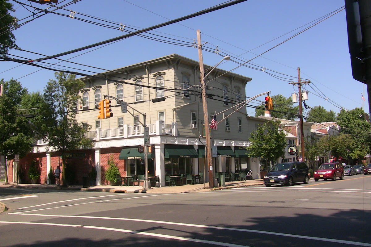 Corner of Main Street and Delaware Avenue in Pennington, NJ
